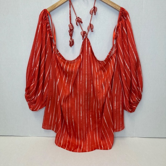 Sachin + Babi Harlow Orange Shibori Stripe top size XL - Picture 2 of 12